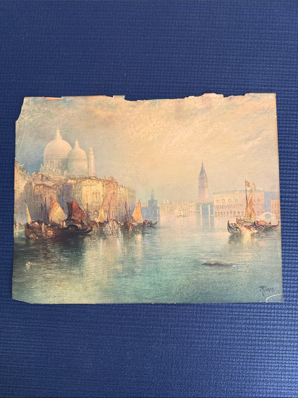Vintage Thomas Moran ‘The Grand Canal’ Venice Italy Art Lithograph Print